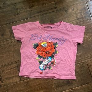 urban outfitters ed hardy crop tee